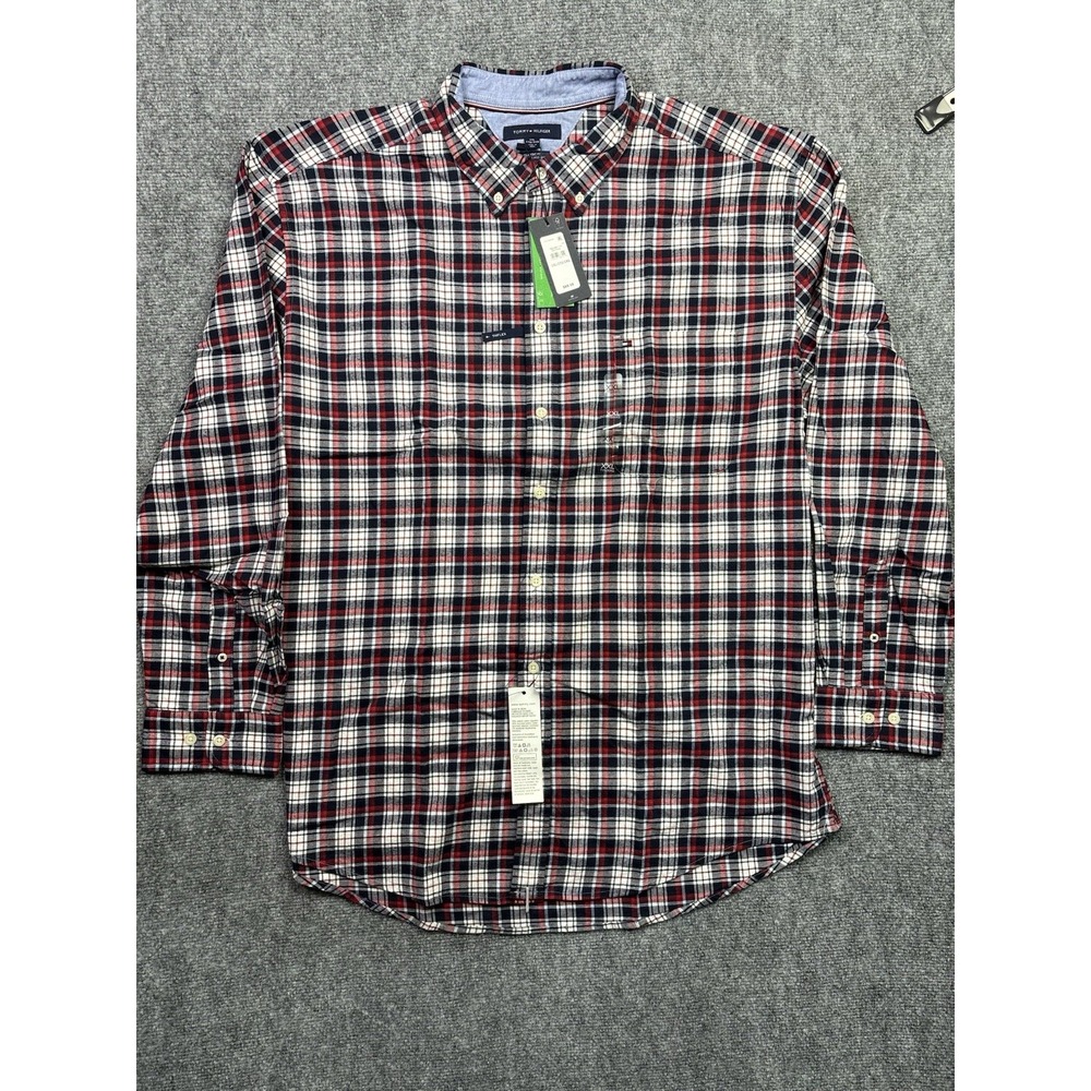 NWT Tommy Hilfiger Mens XXL Plaid Long Sleeve Button Down THFlex Tartan